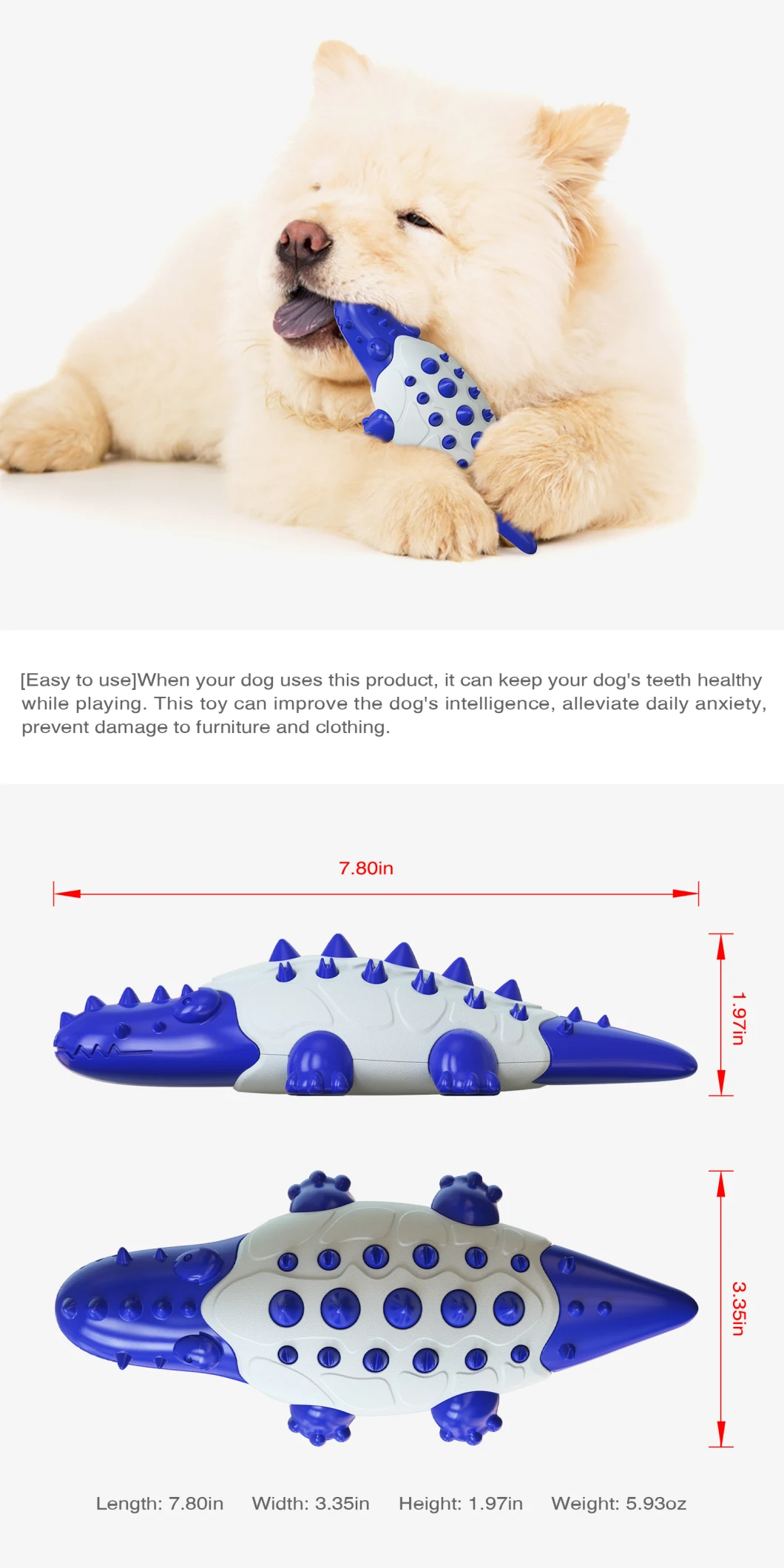 Voovpet Dog Molar Toys Leakage Food Chew Cleaning Teeth Toothbrushes Stick Dental Care Pet Dog Training Interactive Toys