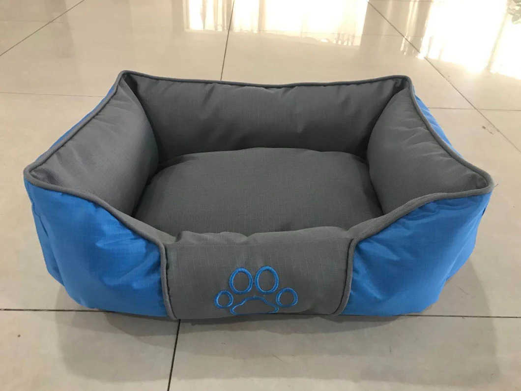 Oxford Paw Embroidery Square Pet Bed