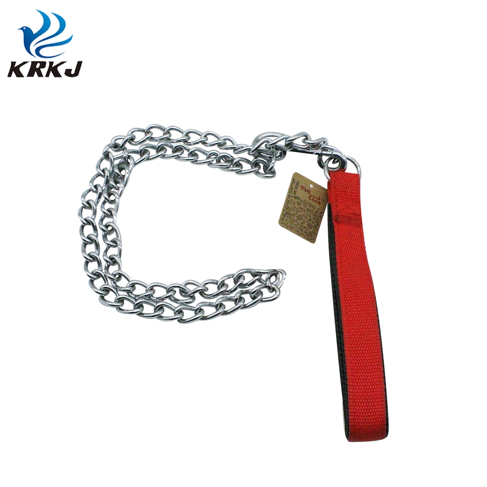 Ked5001-a Soft Foam Handle Design Stainless Steel Metal Pet Dog Extra Long Lead Rope Chain Leash