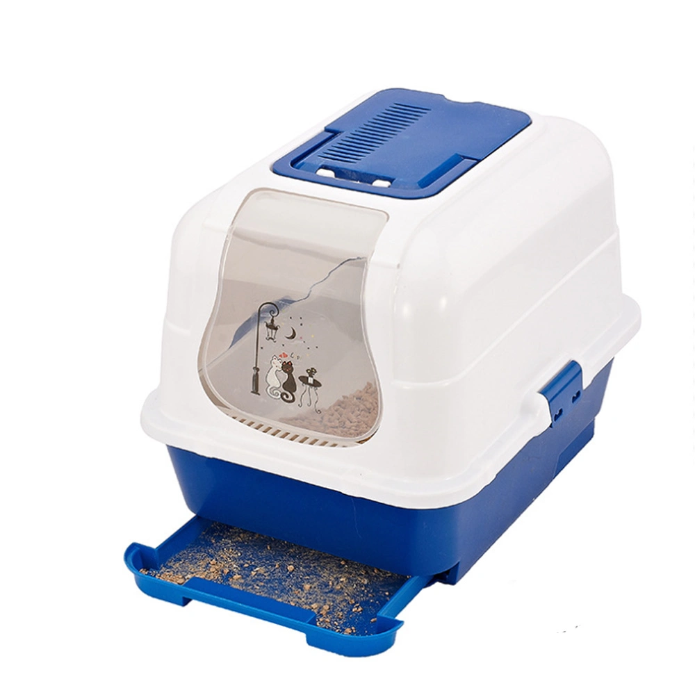 Totally Enclosed Cat Toilet Isolated Odor Cat Litter Box with Cat Sand Shovel