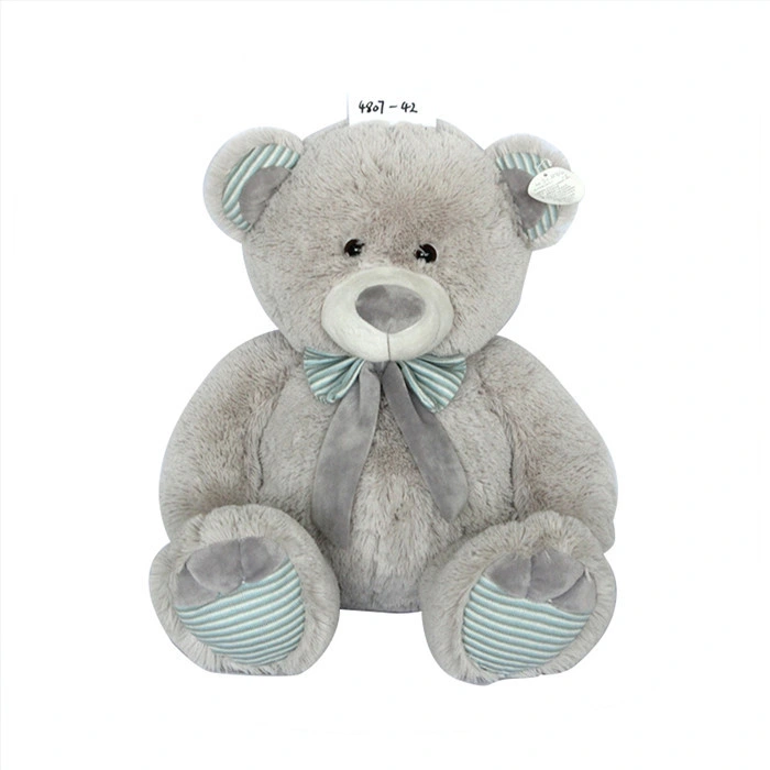 Weighted Microwavable Heated Doll Pet Promotional Gift Kids Children Soft Teddy Bear Plush Stuffed Animal Toy Grey with Embroidery