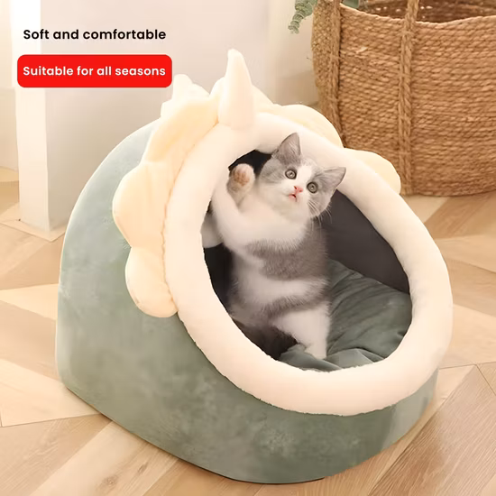 Wholesale Designer Star Pattern Grey Warm Flannel Indoor Round Nest Pet Beds