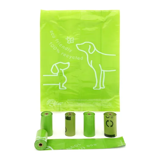 Biodegradable Custom Printed Colorful Eco Friendly Compostable Plastic Trash Garbage Pet Dog Waste Poop Bag Packed with Recycled Paper Box