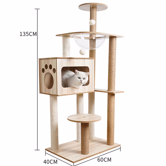 New Design Furniture Luxury Wooden Cat Tree Cheap with Cat Scratch Post